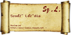 Szoó Lídia névjegykártya